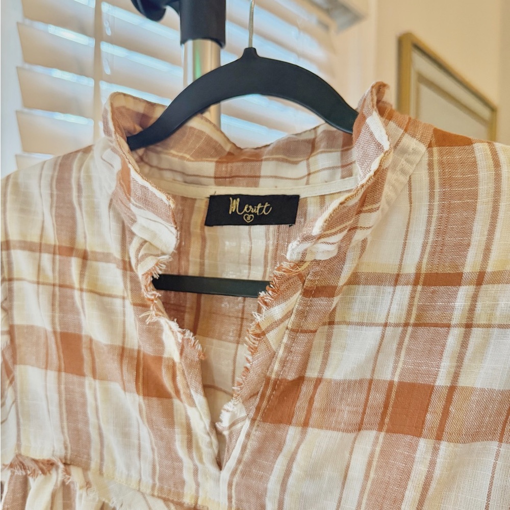 Plaid Ruffle Blouse - Picture 2 of 3